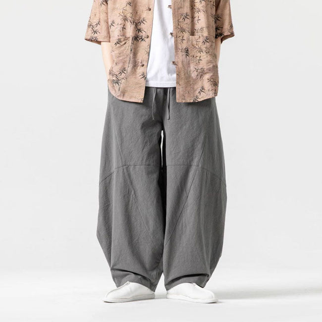 FLOW | Airy Wide-Leg Cotton-Linen Balloon Pants Main Image