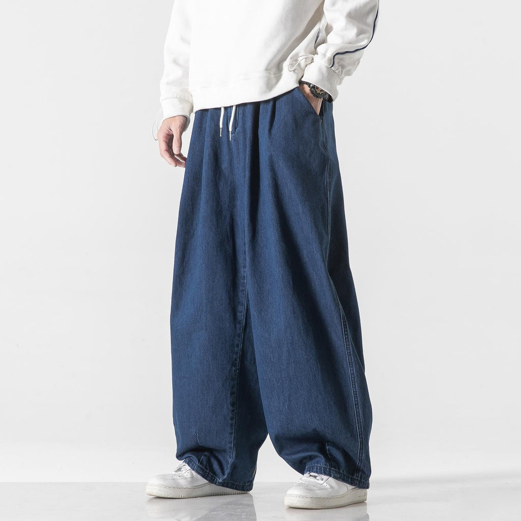 #QT713-H804# Japanese Plus Size Workwear Wide-Leg Jeans