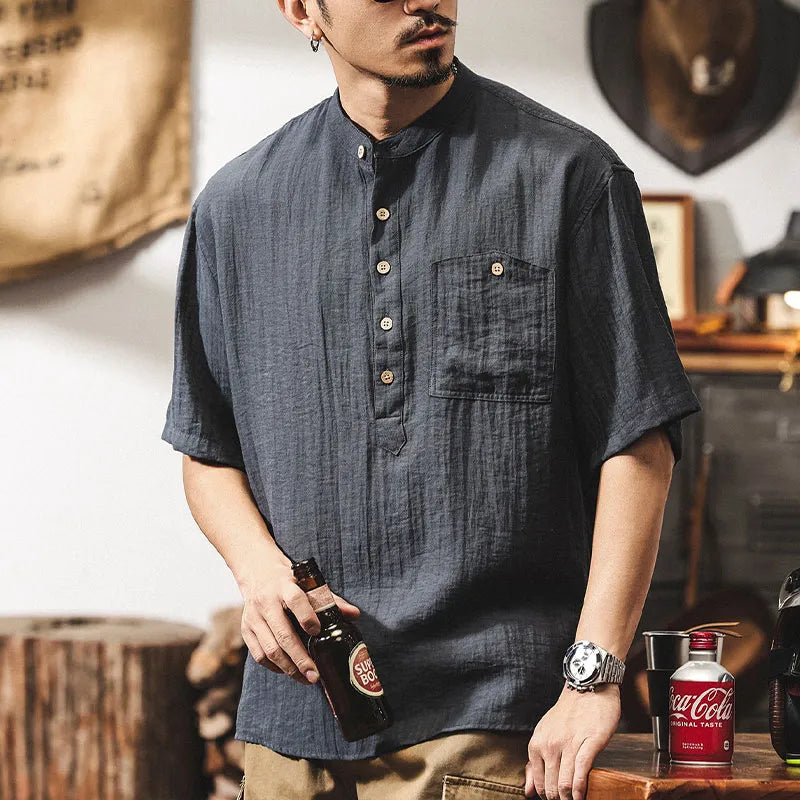 #A129-T234# Japanese Work-Style Short-Sleeved Shirt