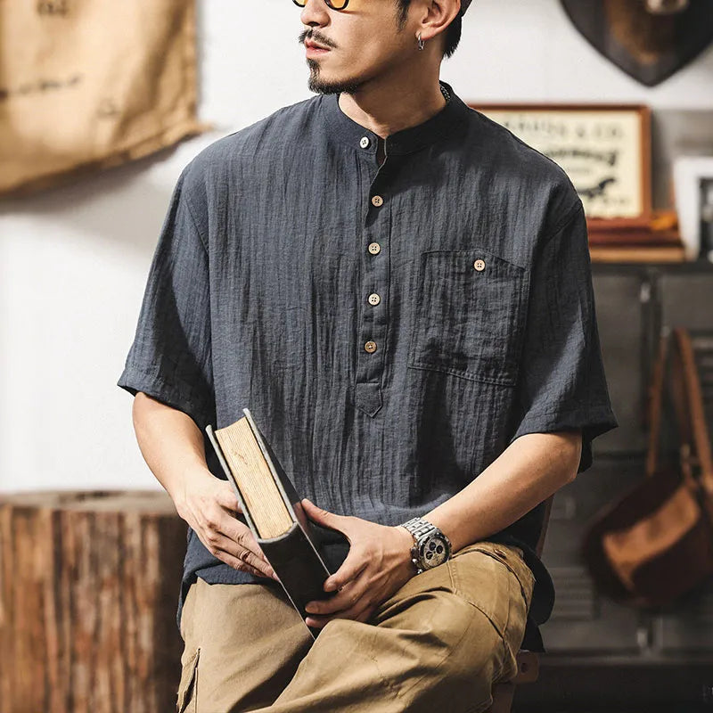 #A129-T234# Japanese Work-Style Short-Sleeved Shirt