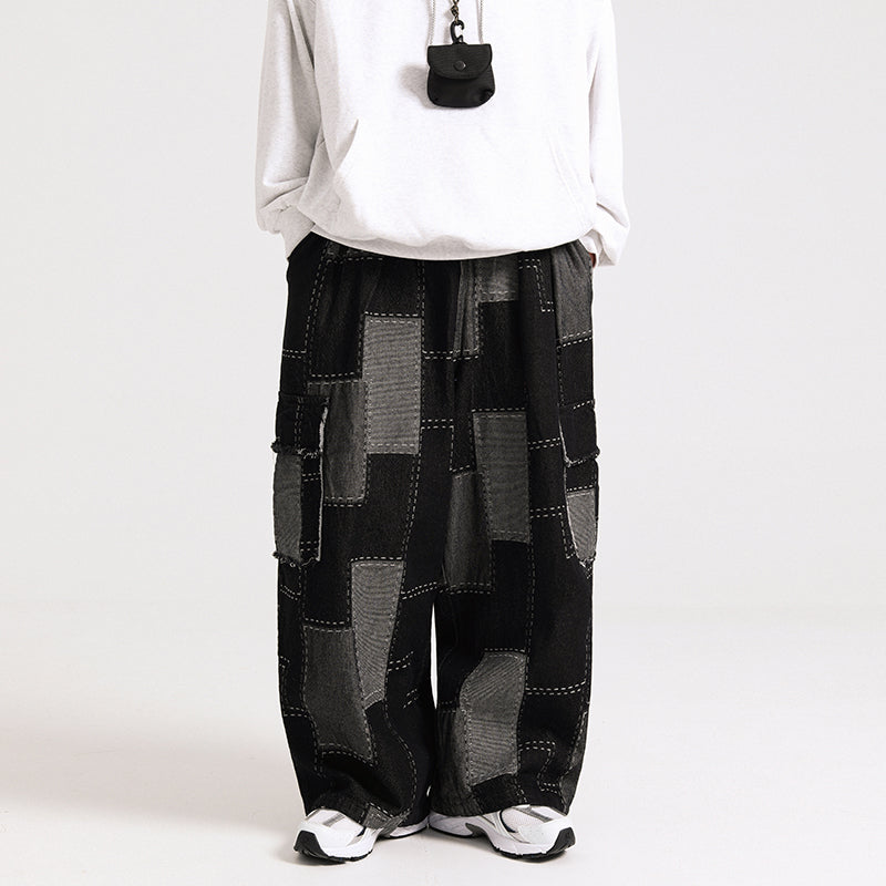 #A057-K205# Trendy Casual Denim Trousers
