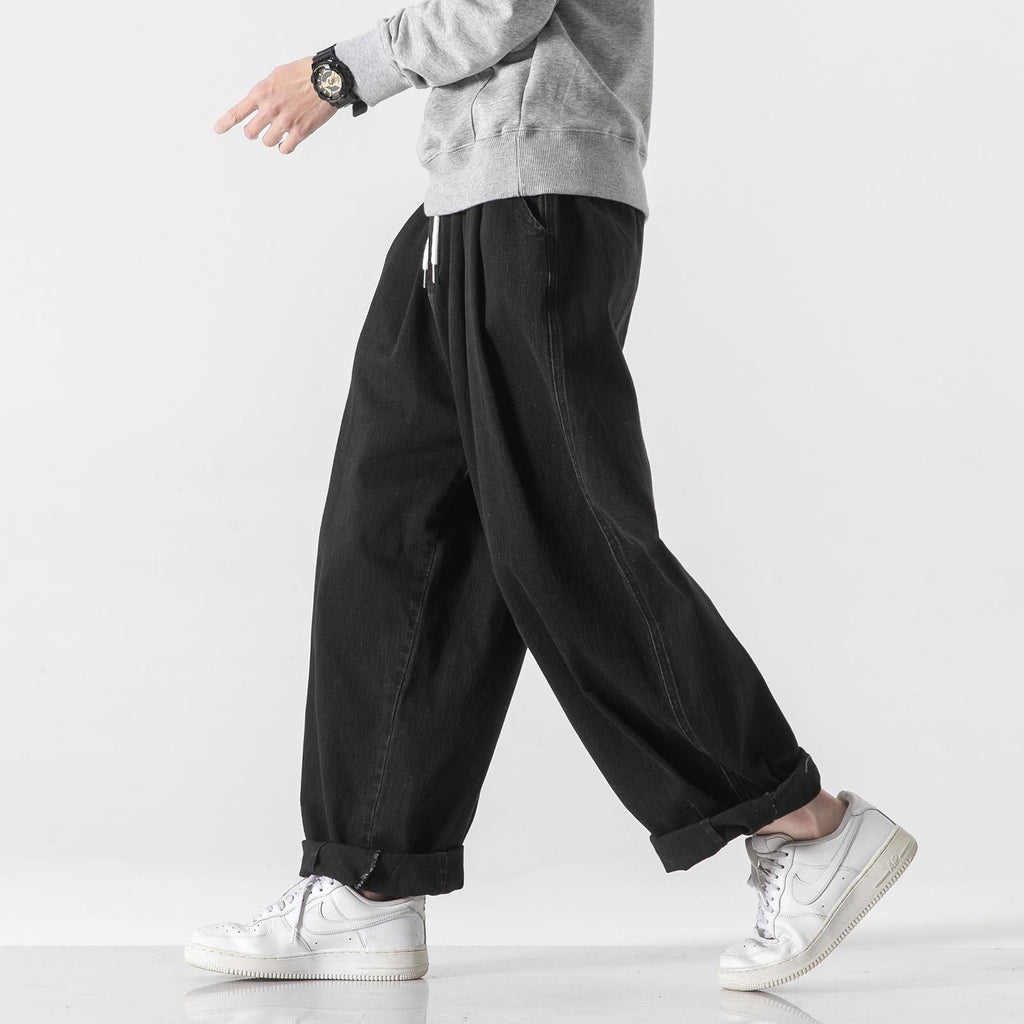 #QT713-H804# Japanese Plus Size Workwear Wide-Leg Jeans