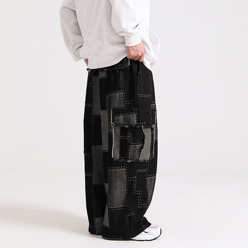 #A057-K205# Trendy Casual Denim Trousers