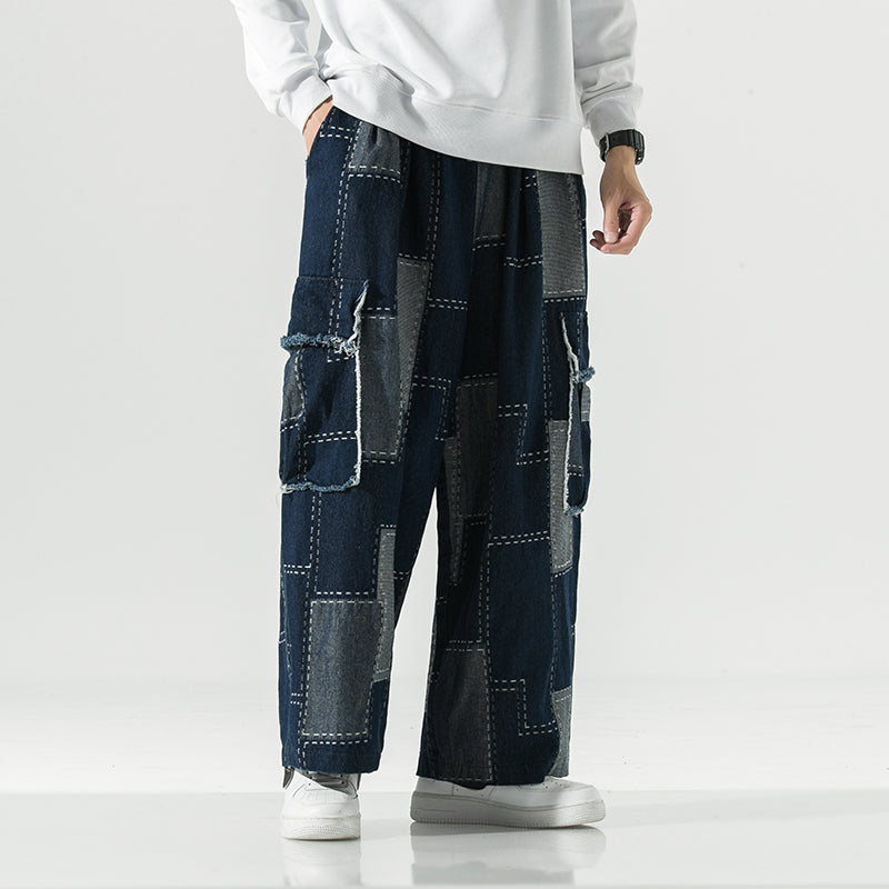 #A057-K205# Trendy Casual Denim Trousers