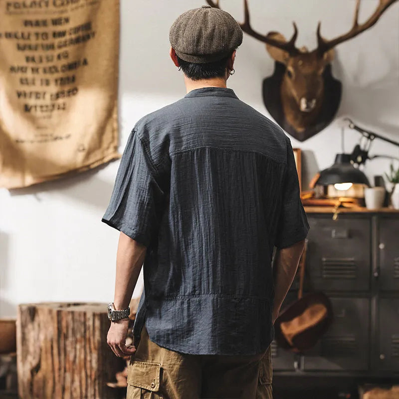 #A129-T234# Japanese Work-Style Short-Sleeved Shirt
