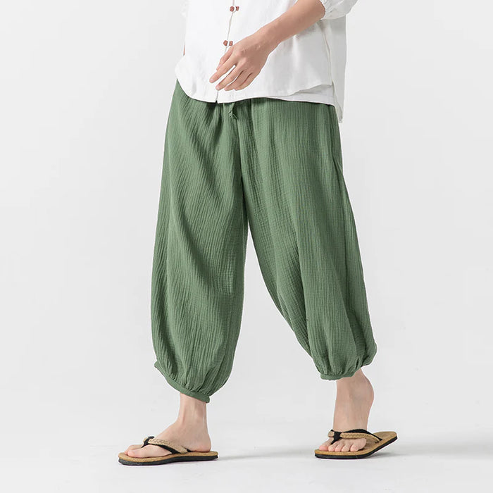 FLOW | Japanese textured cropped lantern pants
