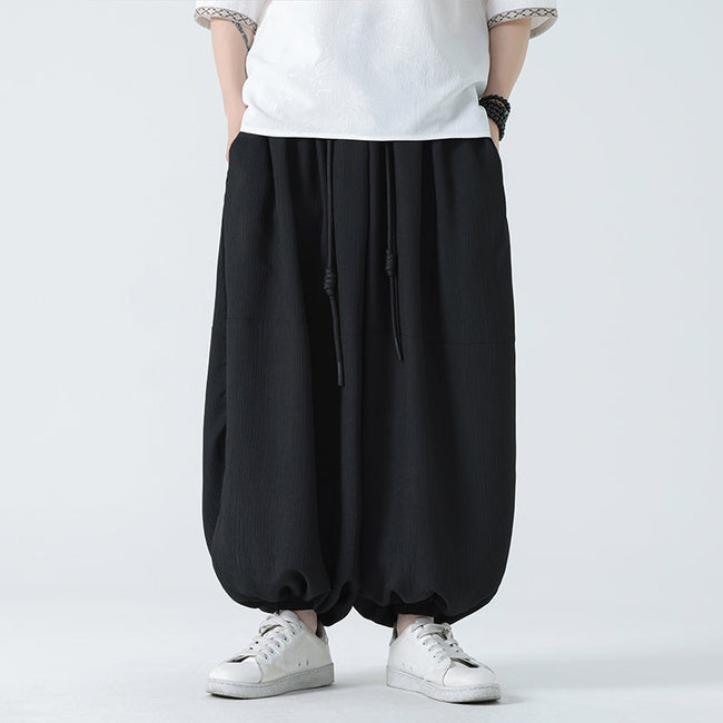 FLOW | Airy Cotton-Linen Blend Loose Lantern Balloon Pants Main Image
