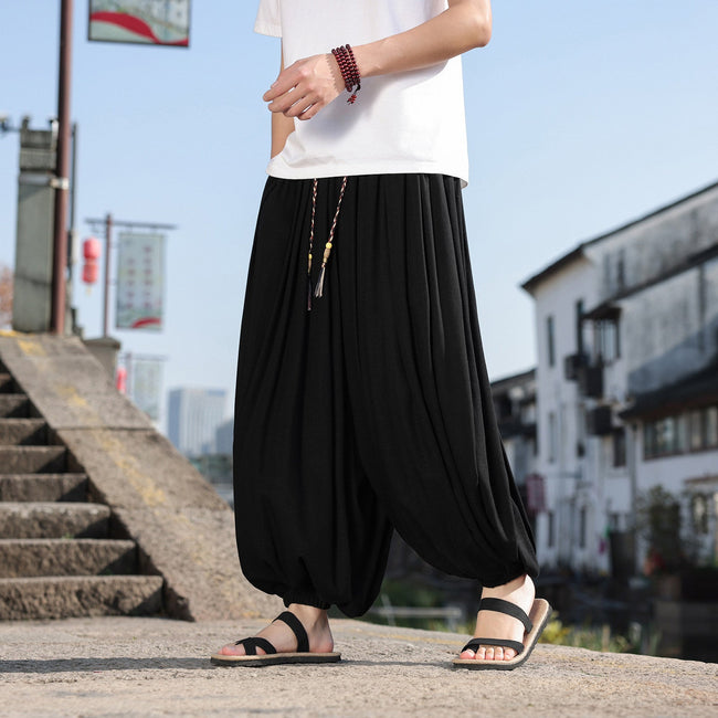 FLOW | Japanese-Style Airy Cotton-Linen Loose-Fit Joggers Main Image