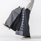 #M-K200#日系牛仔拼色休閒褲